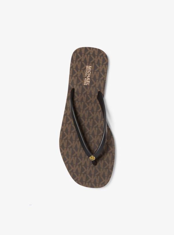 Damske Zabky Michael Kors Jinx Logo Čierne - Topanky Michael Kors Sleva | FYIHZ-5317